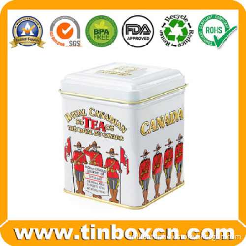 Custom Square Metal Tea Tin for Tea Caddy Storage Box